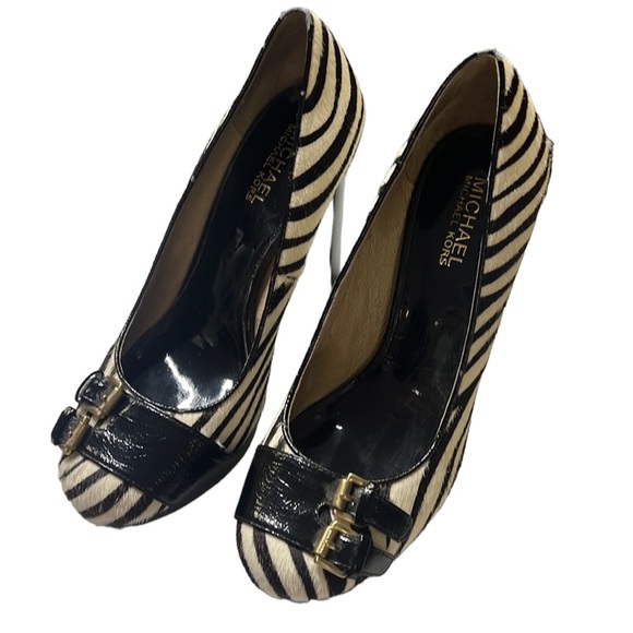 Michael Kors Calf Hair Buckle Heels - Picture 6 of 7